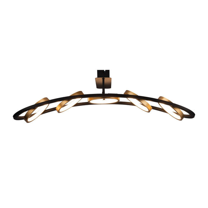 Nelson Lighting NL74539 Naegel 5 LED Ceiling Light Satin Black Gold