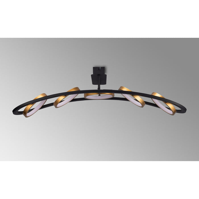 Nelson Lighting NL74539 Naegel 5 LED Ceiling Light Satin Black Gold