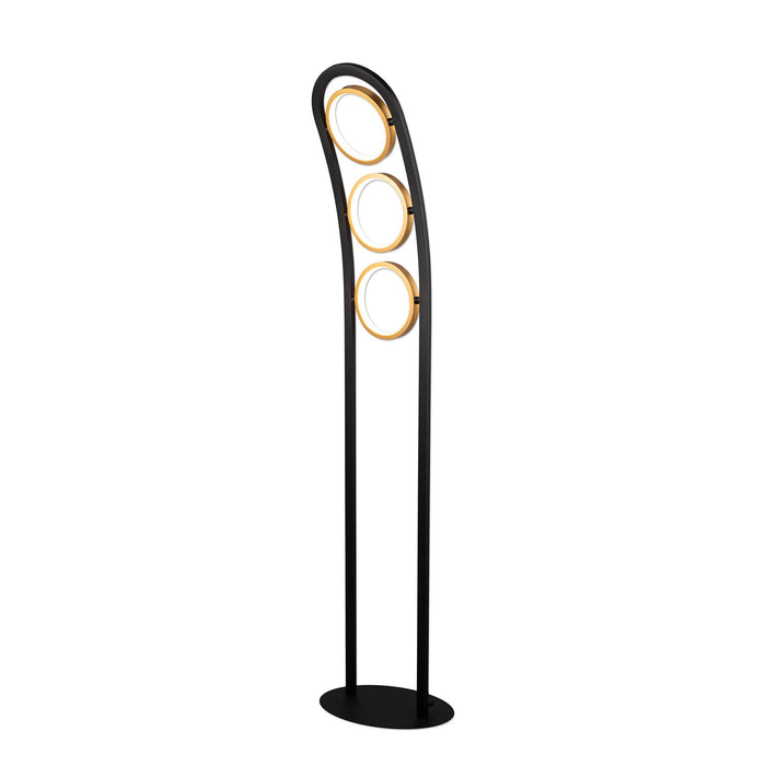 Nelson Lighting NL74579 Naegel 3 LED Floor Lamp Satin Black Gold