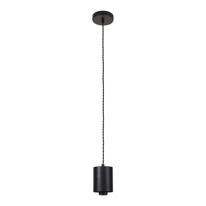 Nelson Lighting NLK09649 Olivia 1 Light Narrow Pendant Satin Black Amber