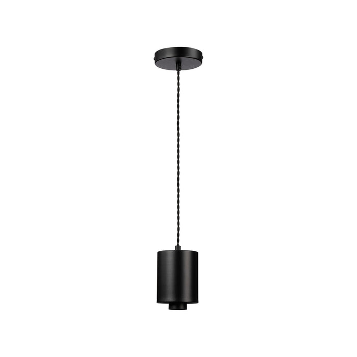 Nelson Lighting NLK09649 Olivia 1 Light Narrow Pendant Satin Black Amber