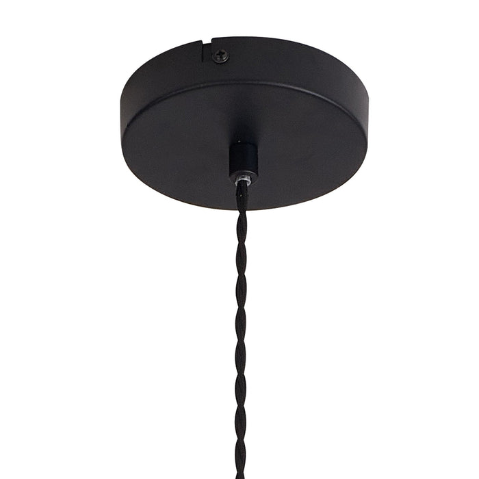 Nelson Lighting NLK09729 Olivia 1 Light Narrow Pendant Satin Black Smoke