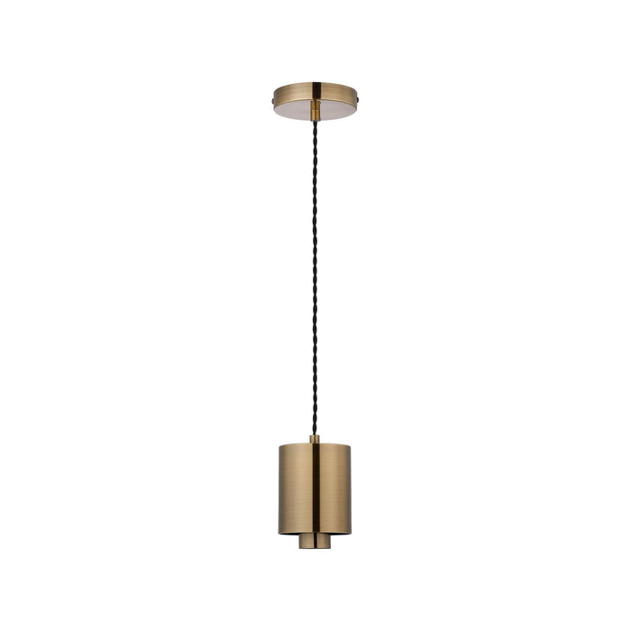 Nelson Lighting NLK10019 Olivia 1 Light Wide Pendant Antique Brass Black