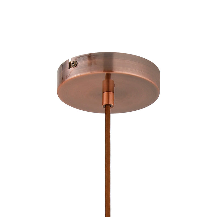 Nelson Lighting NLK10119 Olivia 1 Light Narrow Pendant Antique Copper Blue