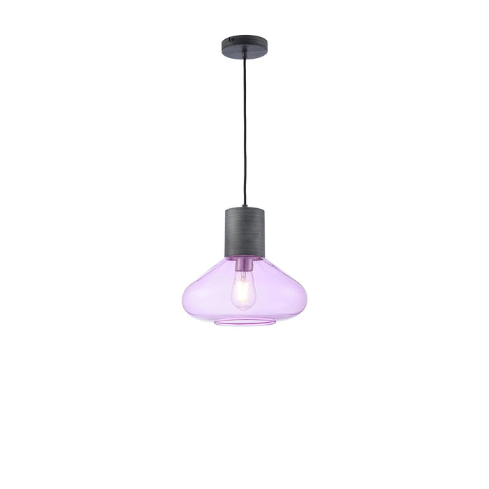 Nelson Lighting NLK10469 Olivia 1 Light Wide Pendant Pewter Lilac