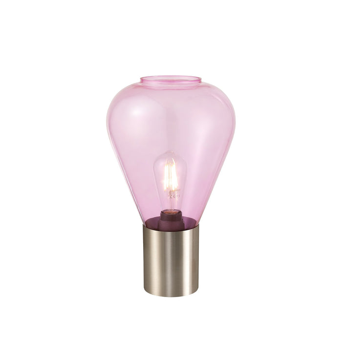 Nelson Lighting NLK10779 Olivia 1 Light Table Lamp Satin Nickel Lilac