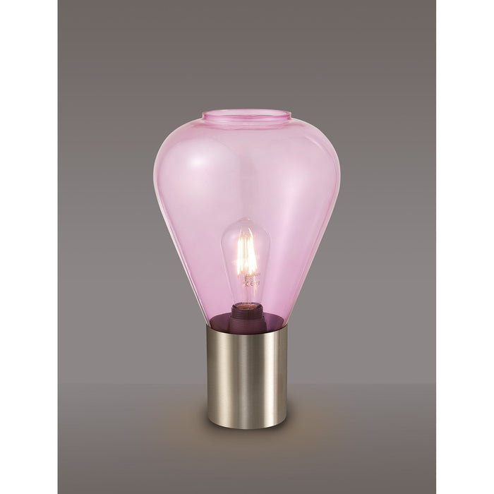 Nelson Lighting NLK10779 Olivia 1 Light Table Lamp Satin Nickel Lilac