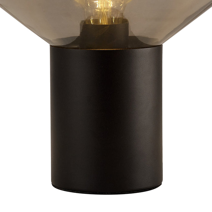 Nelson Lighting NLK11119 Olivia 1 Light Table Lamp Satin Black Smoke