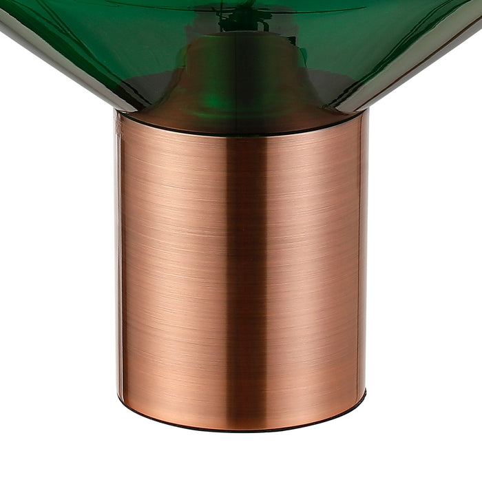 Nelson Lighting NLK11489 Olivia 1 Light Table Lamp Antique Copper Green