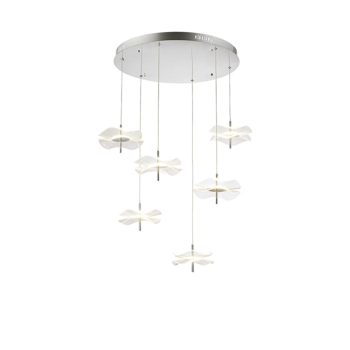 Nelson Lighting NL73399 Padwa 6 LED Round Pendant Polished Chrome