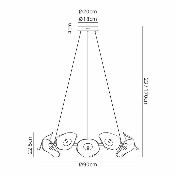 Nelson Lighting NL73419 Padwa 12 LED Ring Pendant Polished Chrome