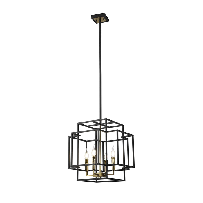 Nelson Lighting NL87999 Palit 4 Light Pendant Black Gold