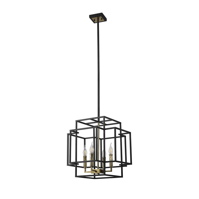 Nelson Lighting NL87999 Palit 4 Light Pendant Black Gold