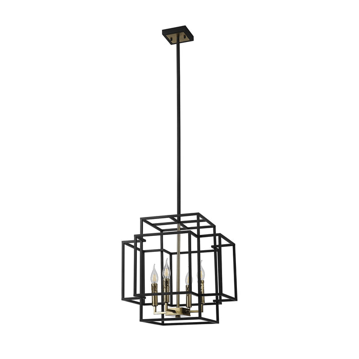 Nelson Lighting NL87999 Palit 4 Light Pendant Black Gold