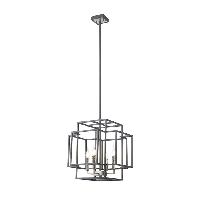 Nelson Lighting NL88009 Palit 4 Light Pendant Anthracite Satin Nickel