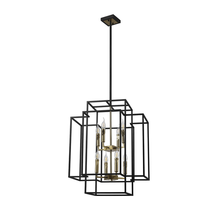 Nelson Lighting NL88019 Palit 8 Light Pendant Black Gold