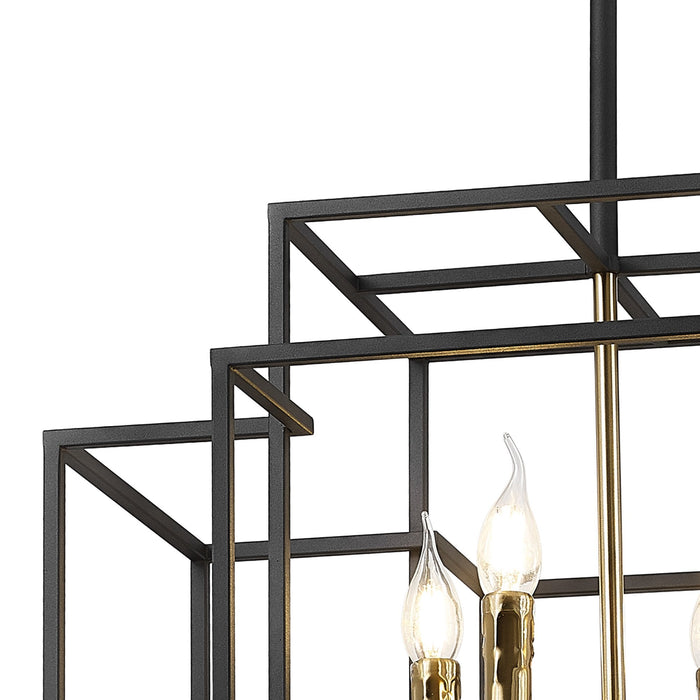 Nelson Lighting NL88019 Palit 8 Light Pendant Black Gold