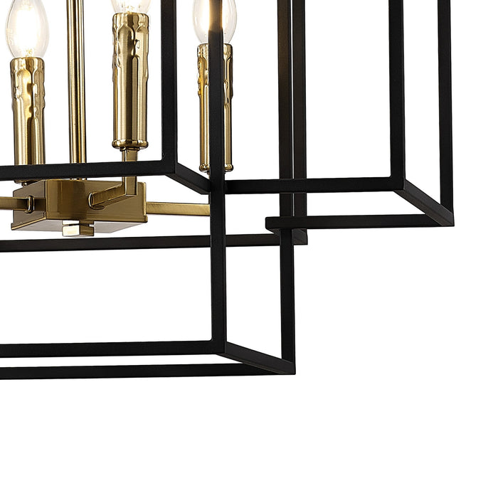 Nelson Lighting NL88019 Palit 8 Light Pendant Black Gold