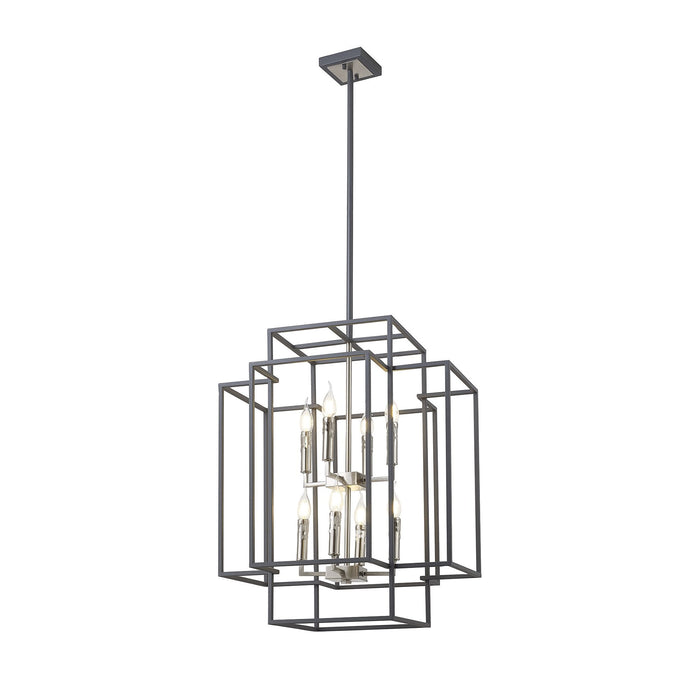 Nelson Lighting NL88029 Palit 8 Light Pendant Anthracite Satin Nickel