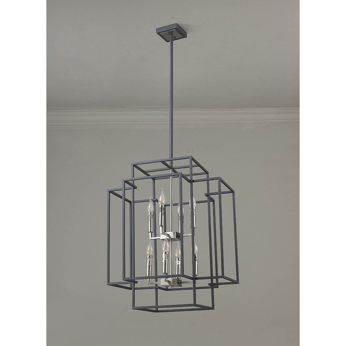 Nelson Lighting NL88029 Palit 8 Light Pendant Anthracite Satin Nickel