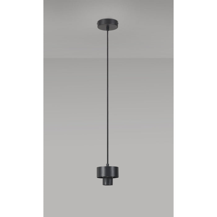 Nelson Lighting NL85509 Raibon Suspension Kit Matt Black / Black Fabric