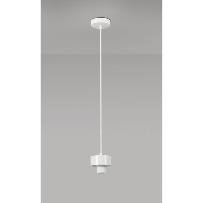 Nelson Lighting NL85519 Raibon Suspension Kit Matt White / Marble / White Fabric