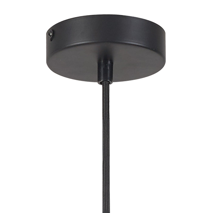 Nelson Lighting NL85529 Raibon Suspension Kit Matt Black / Concrete / Black Fabric