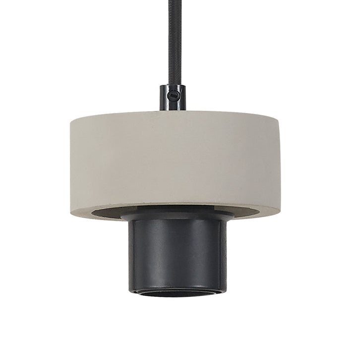 Nelson Lighting NL85529 Raibon Suspension Kit Matt Black / Concrete / Black Fabric