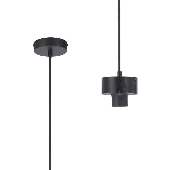 Nelson Lighting NL85559 Raibon Suspension Kit Black Marble / Black / Black Fabric