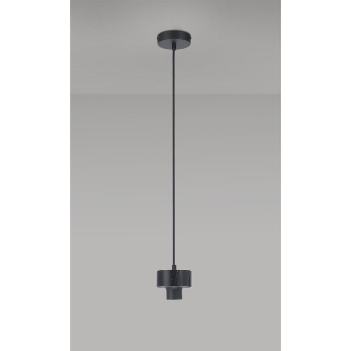 Nelson Lighting NL85559 Raibon Suspension Kit Black Marble / Black / Black Fabric