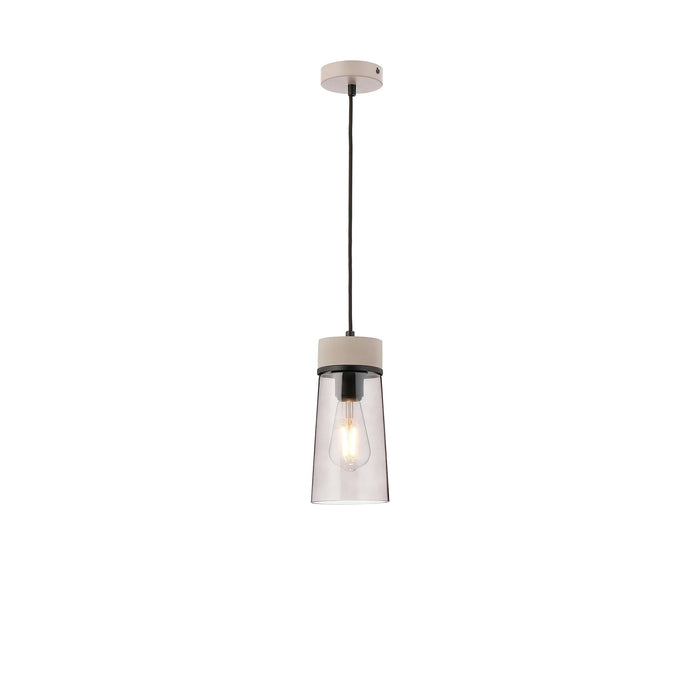 Nelson Lighting NLK15629 Raibon 1 Light Pendant Concrete Smoke