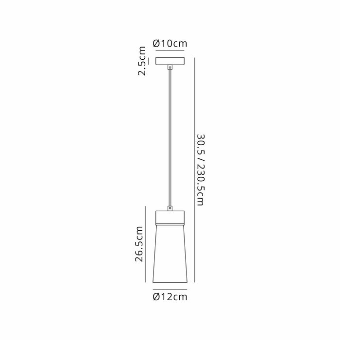 Nelson Lighting NLK15629 Raibon 1 Light Pendant Concrete Smoke