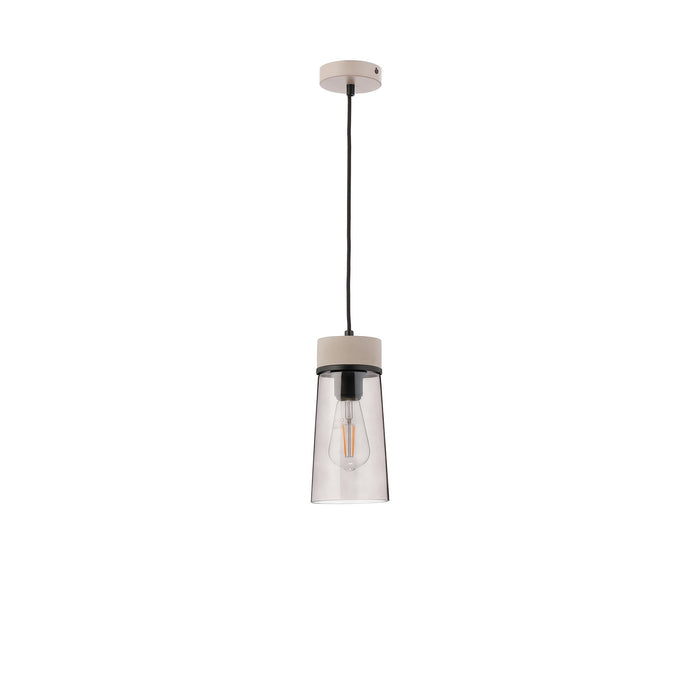 Nelson Lighting NLK15629 Raibon 1 Light Pendant Concrete Smoke