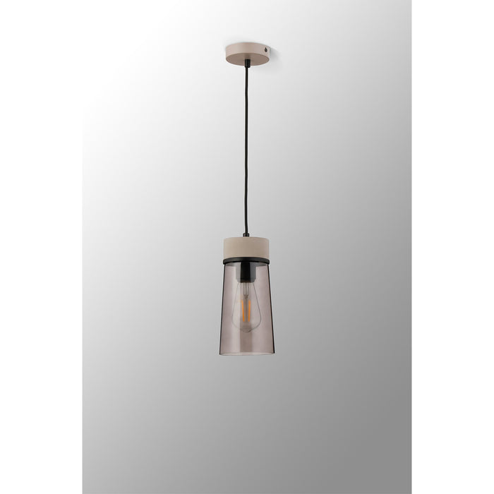 Nelson Lighting NLK15629 Raibon 1 Light Pendant Concrete Smoke