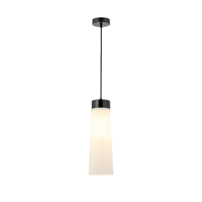 Nelson Lighting NLK15649 Raibon 1 Light Pendant Black Marble Opal