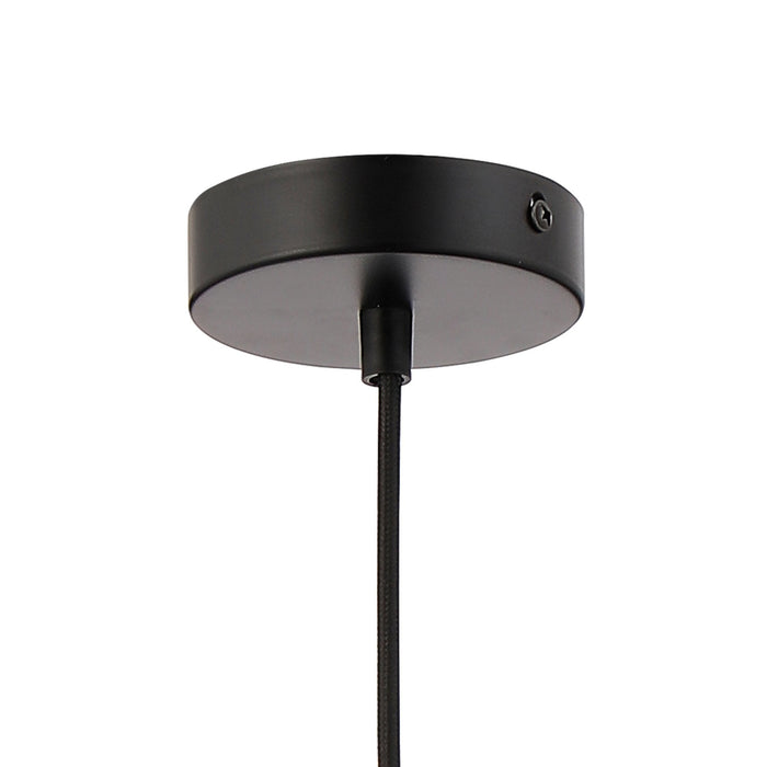 Nelson Lighting NLK15649 Raibon 1 Light Pendant Black Marble Opal