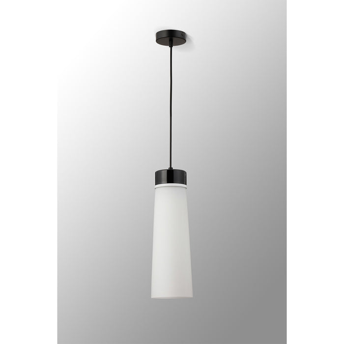 Nelson Lighting NLK15649 Raibon 1 Light Pendant Black Marble Opal