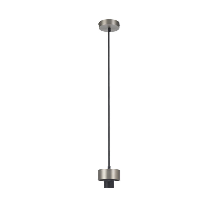 Nelson Lighting NLK15659 Raibon 1 Light Pendant Satin Nickel Clear