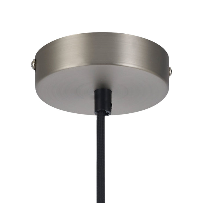 Nelson Lighting NLK15659 Raibon 1 Light Pendant Satin Nickel Clear