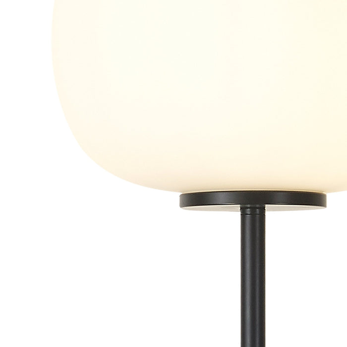 Nelson Lighting NL86469 Sabus 1 Light Floor Lamp Matt Black Frosted White