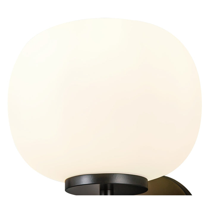 Nelson Lighting NL86479 Sabus 1 Light Wall Light Matt Black Frosted White