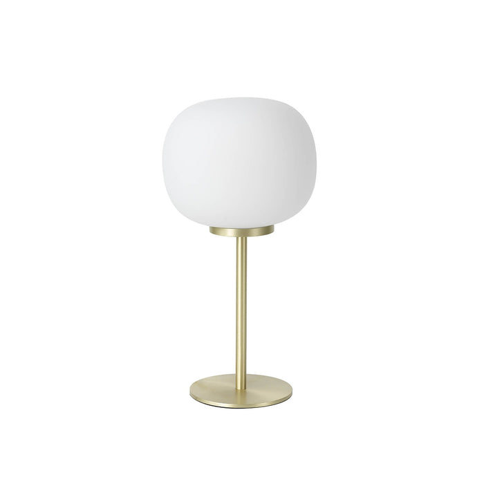 Nelson Lighting NL86549 Sabus 1 Light Table Lamp Satin Gold Frosted White