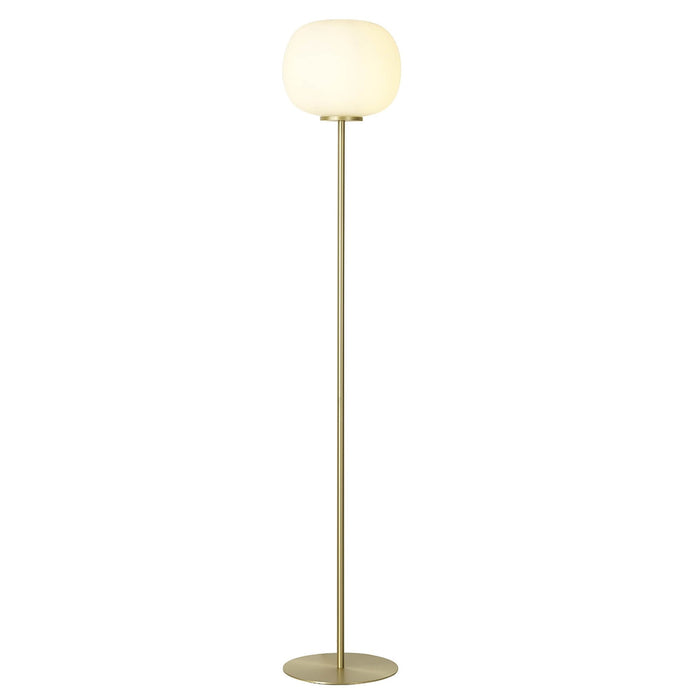 Nelson Lighting NL86559 Sabus 1 Light Floor Lamp Satin Gold Frosted White