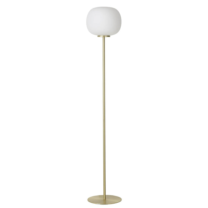 Nelson Lighting NL86559 Sabus 1 Light Floor Lamp Satin Gold Frosted White