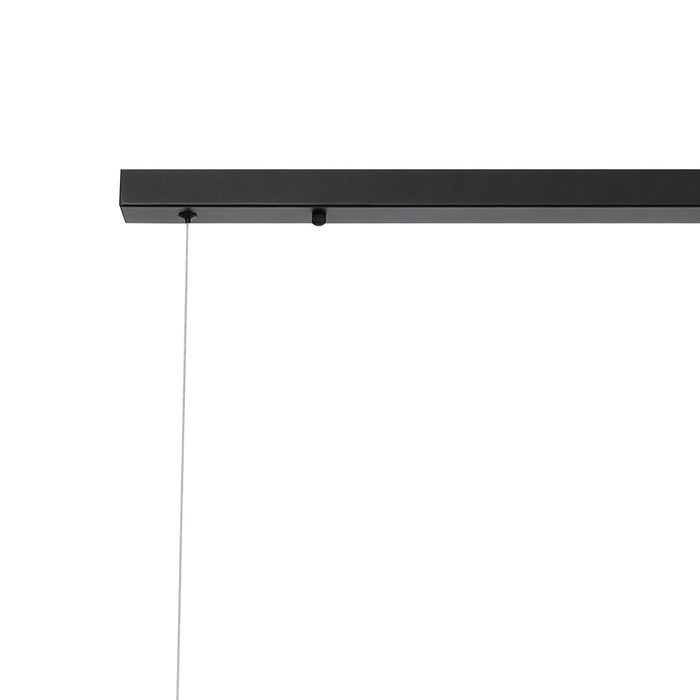 Nelson Lighting NL9040/CH9 Safady 9 Light Linear Pendant Satin Black Chrome Plated