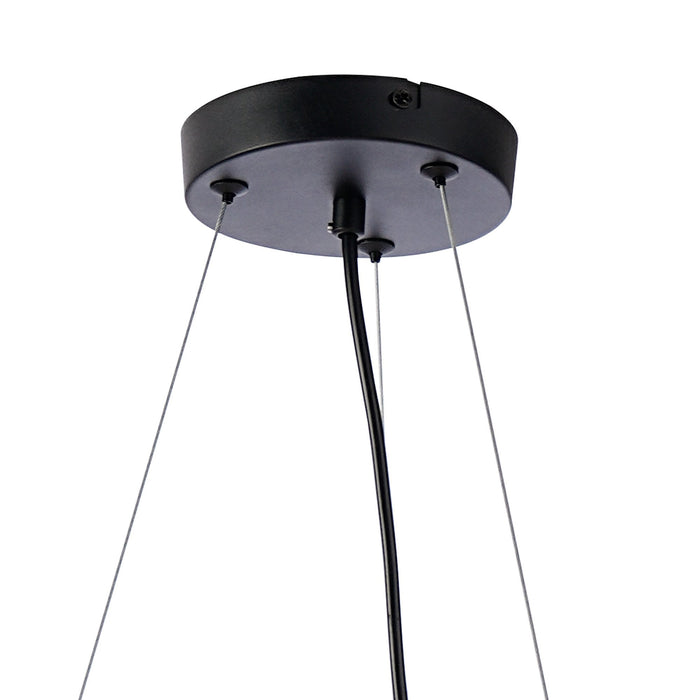 Nelson Lighting NL9041/CH9 Safady 16 Light Circular Pendant Satin Black Chrome Plated