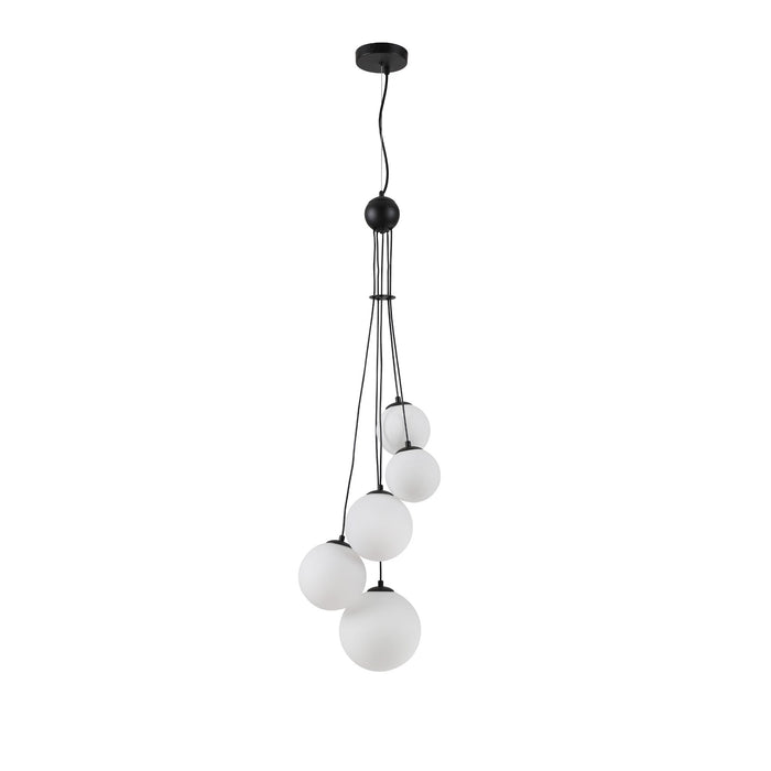 Nelson Lighting NL9042/OP9 Safady 5 Light Pendant Satin Black Opal