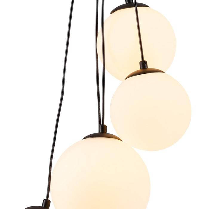 Nelson Lighting NL9042/OP9 Safady 5 Light Pendant Satin Black Opal