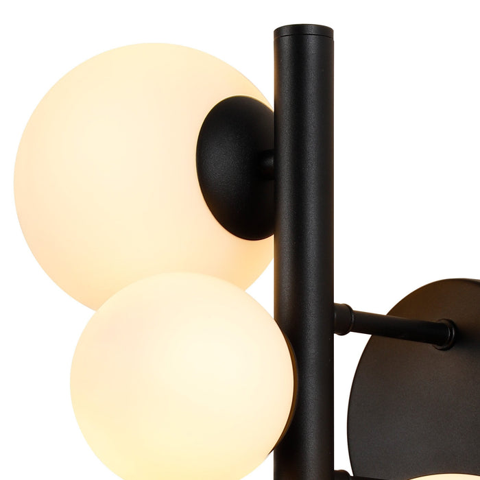 Nelson Lighting NL9045/OP9 Safady 3 Light Wall Light Satin Black Opal