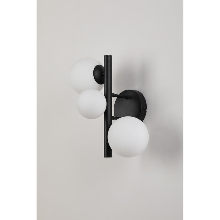 Nelson Lighting NL9045/OP9 Safady 3 Light Wall Light Satin Black Opal